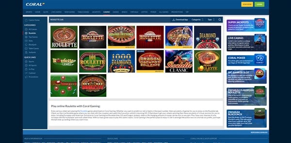 Coral Casino Roulette Review